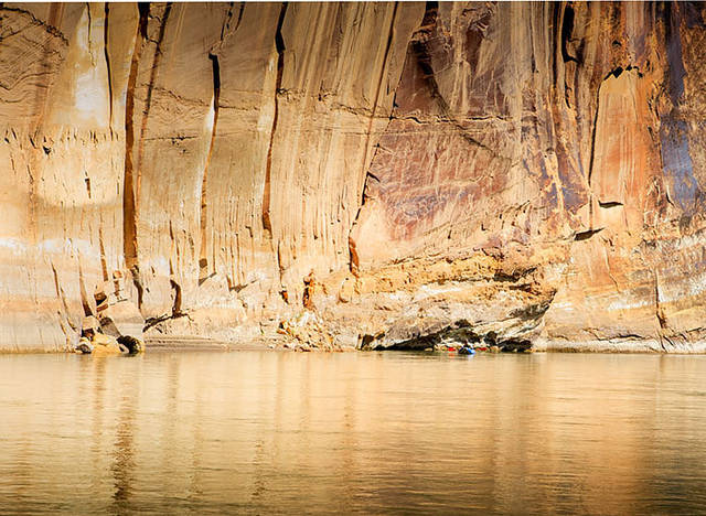Dale is dwarfed by Steamboat Rock print